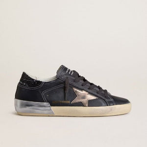 Golden Goose Women's Super-Star LTD in Black Leather With Gold Leather