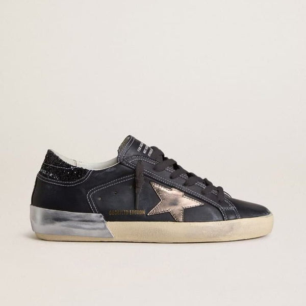 Golden Goose Women's Super-Star LTD in Black Leather With Gold Leather