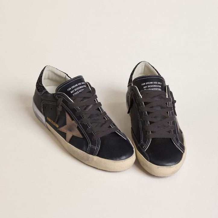 Golden Goose Women's Super-Star LTD in Black Leather With Gold Leather 2