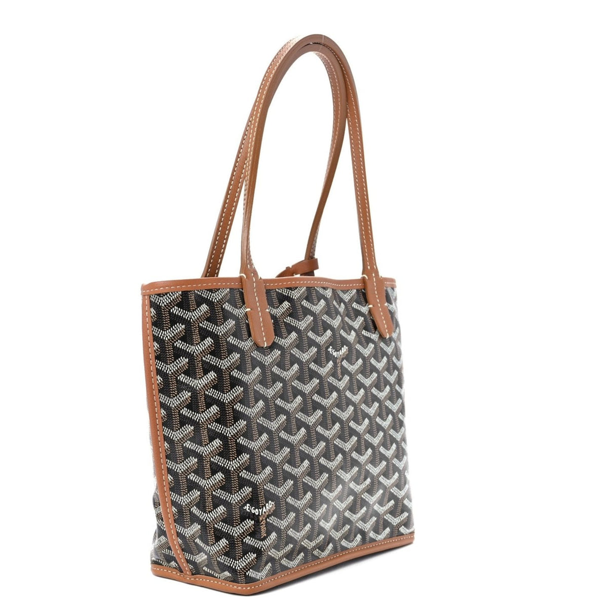 Goyard Goyardine Black Gold Anjou Small Reversible 3