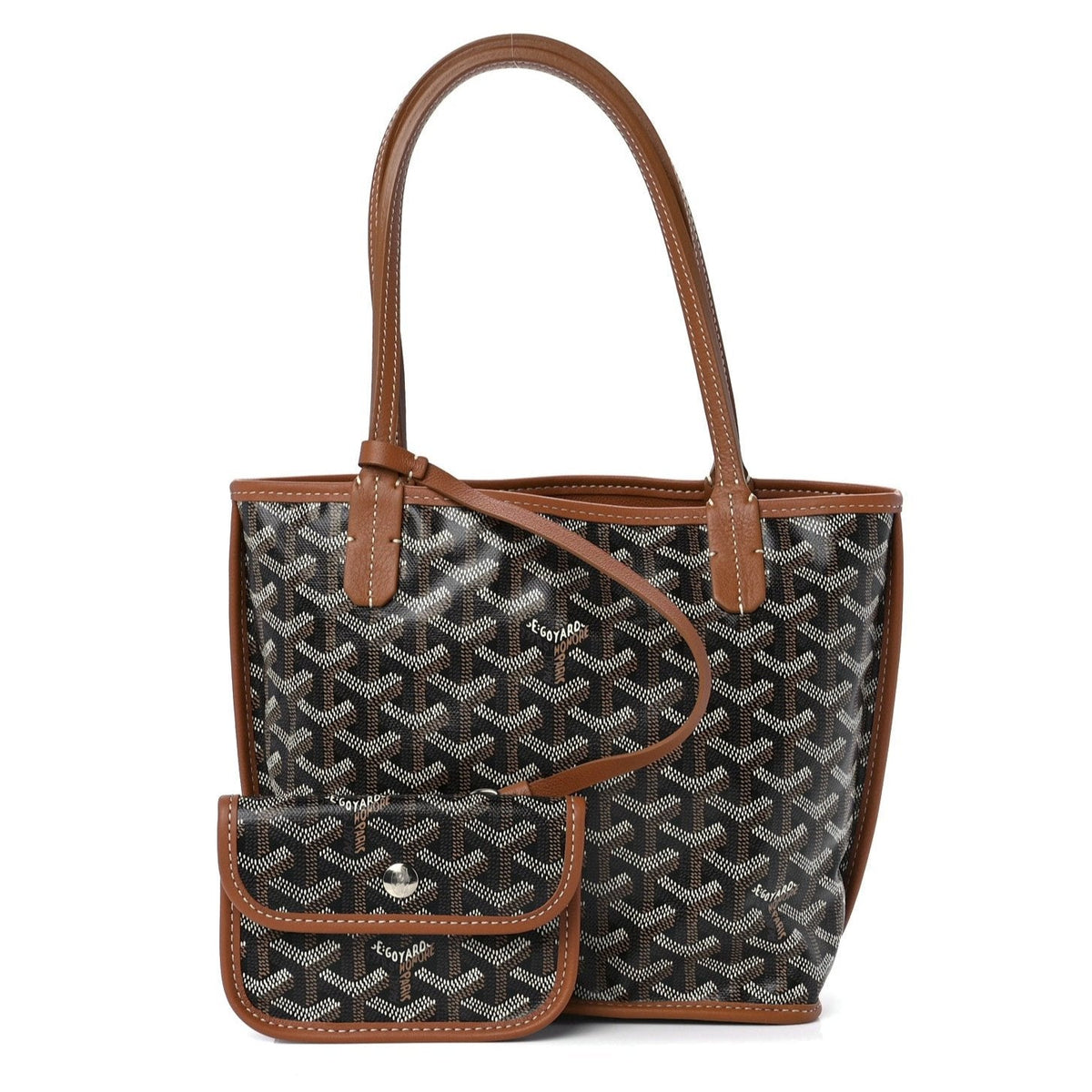 Goyard Goyardine Black Gold Anjou Small Reversible 1