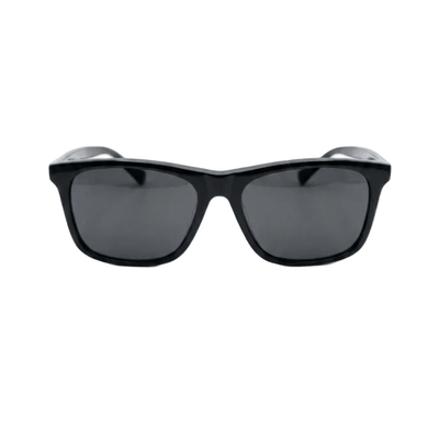 Gucci Black Acetate Sunglasses With Minimalist Gold Metal Temple Design