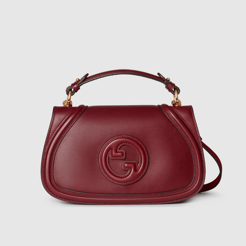 Gucci Blondie Medium Top Handle Bag in Rosso Ancora Red Leather - BEAUTY BAR