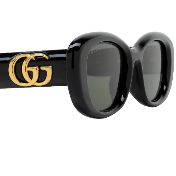 Gucci Bold Oval Sunglasses With Gold Double G Logo 2