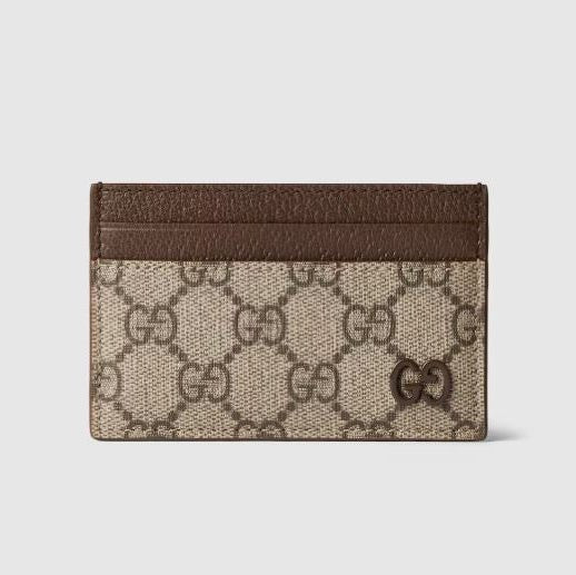 Gucci Brown Trim GG Card Case 1