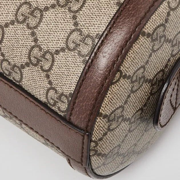 Gucci Coated Canvas And Leather Small Ophidia Boston Bag 4