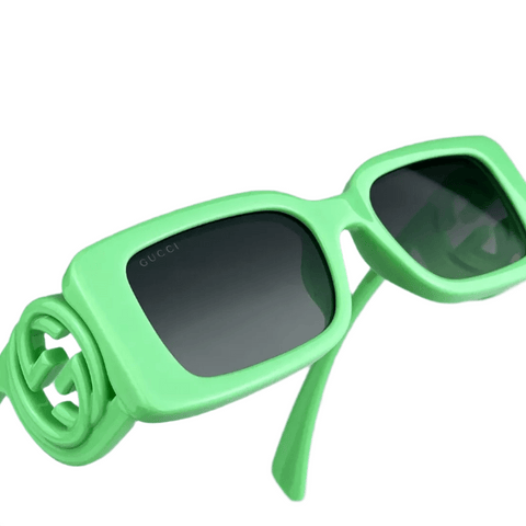 Gucci GG Green Gradient Rectangle Unisex Sunglasses - BEAUTY BAR