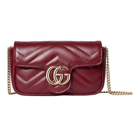 Gucci GG Marmont Super Mini Leather Shoulder Bag - BEAUTY BAR