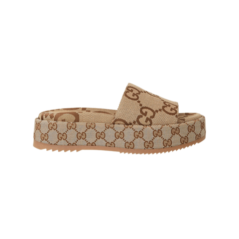 Gucci GG Maxi Canvas Platform Slides - BEAUTY BAR