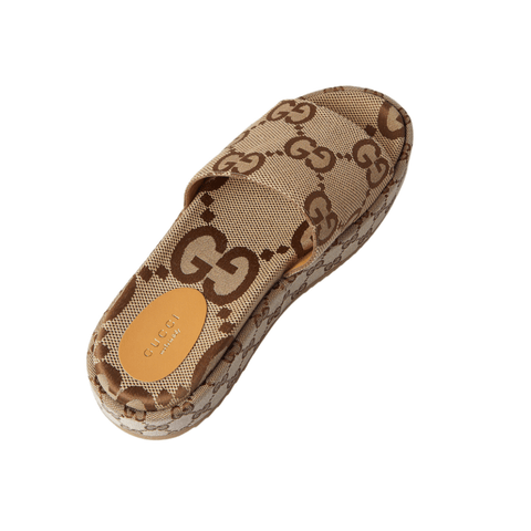Gucci GG Maxi Canvas Platform Slides - BEAUTY BAR