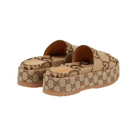 Gucci GG Maxi Canvas Platform Slides - BEAUTY BAR
