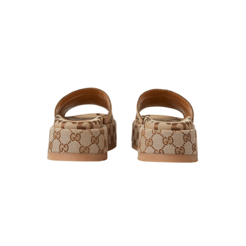 Gucci GG Maxi Canvas Platform Slides - BEAUTY BAR