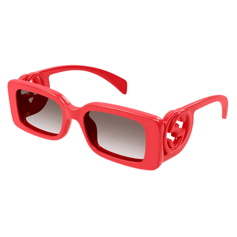 Gucci GG Sunglasses Women Red Brown Gradient Square - BEAUTY BAR