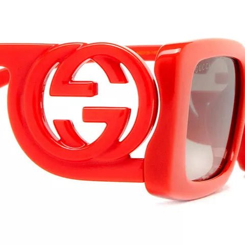 Gucci GG Sunglasses Women Red Brown Gradient Square - BEAUTY BAR