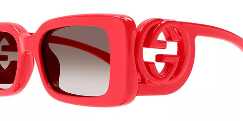 Gucci GG Sunglasses Women Red Brown Gradient Square - BEAUTY BAR