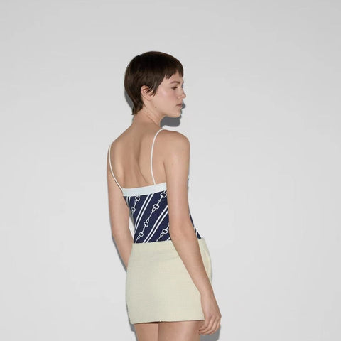 Gucci Horsebit Print Sparkling Jersey Swimsuit - BEAUTY BAR