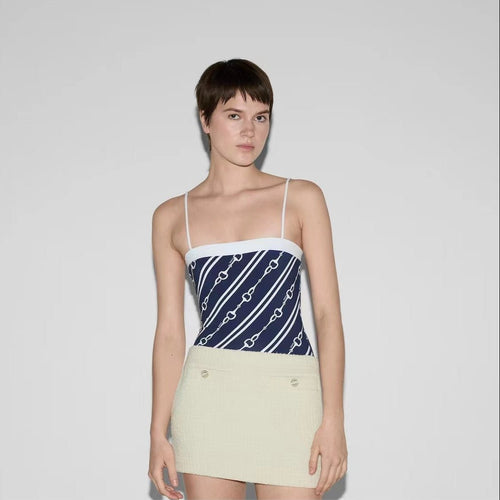 Gucci Horsebit Print Sparkling Jersey Swimsuit