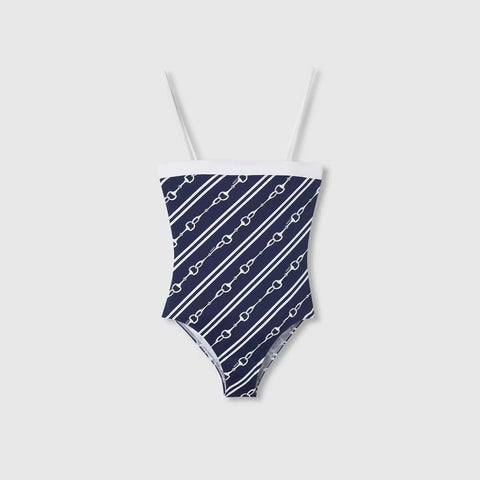 Gucci Horsebit Print Sparkling Jersey Swimsuit - BEAUTY BAR