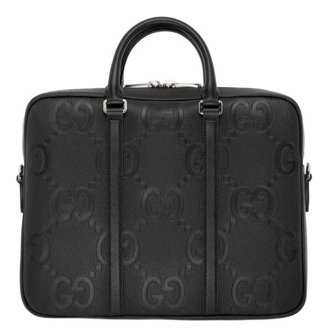 Gucci Leather Briefcase With Laptop Compartment, Black - BEAUTY BAR