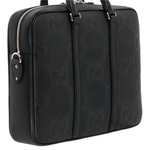 Gucci Leather Briefcase With Laptop Compartment, Black - BEAUTY BAR