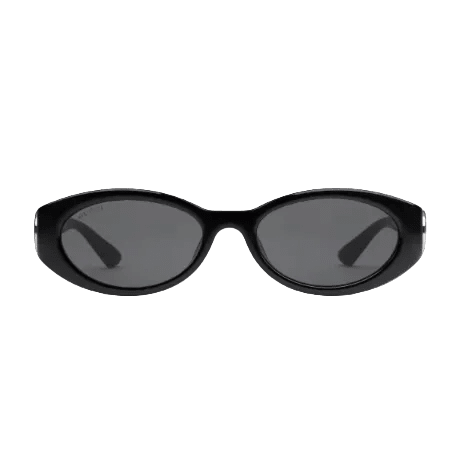Gucci Luxury Cat-Eye Sunglasses - Shiny Black Frame With Gold Interlocking