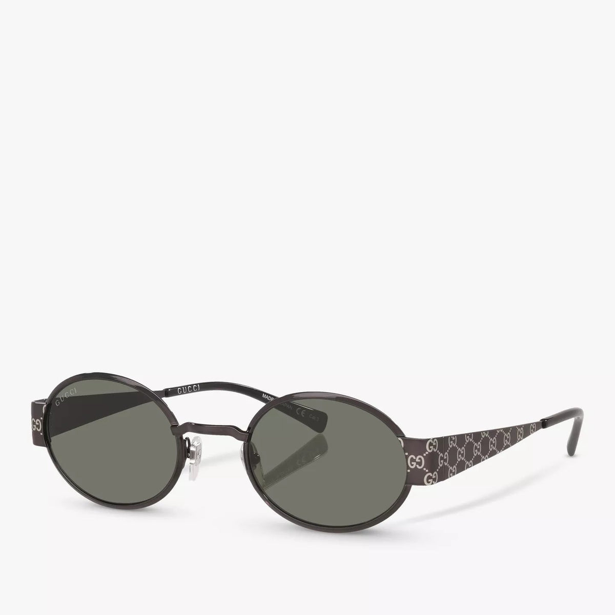 Gucci Oval Sunglasses With GG Monogram Temples 1