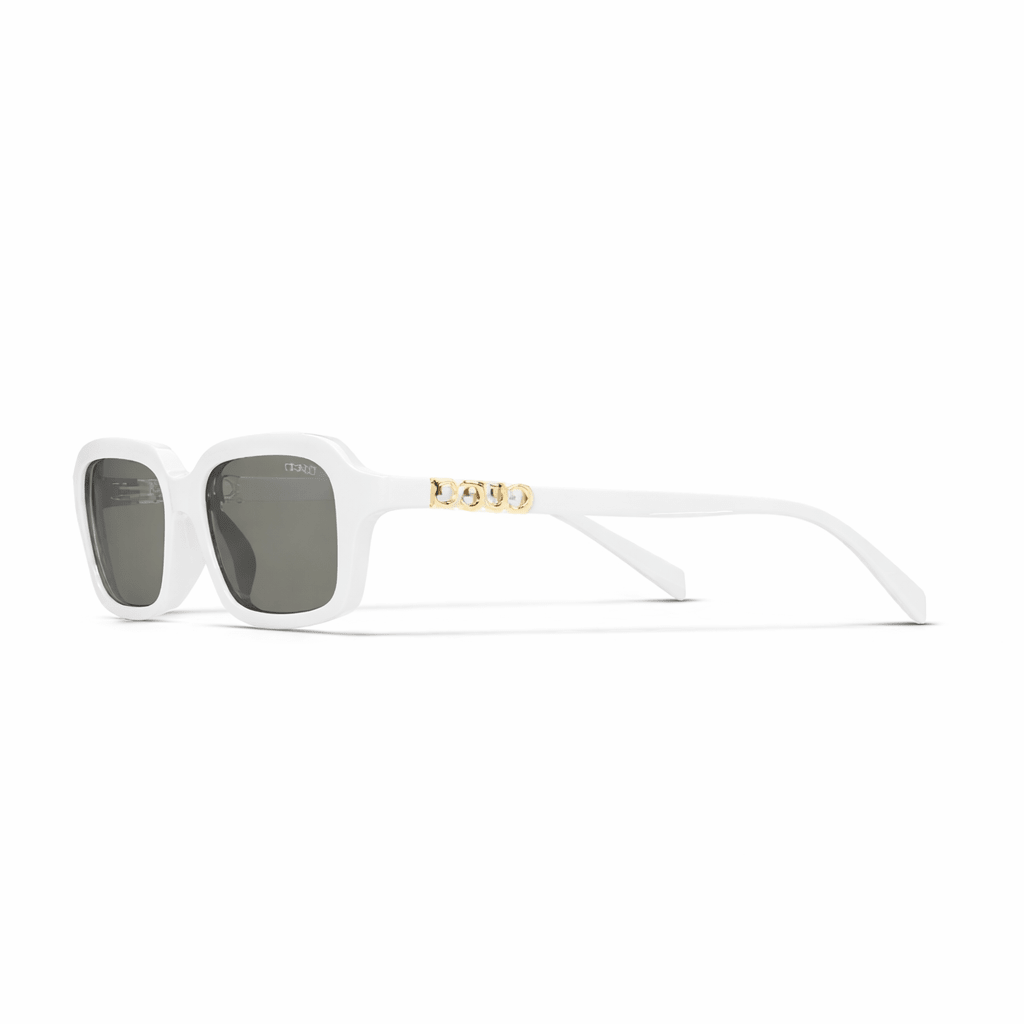 Gucci Rectangular Frame Sunglasses White 1