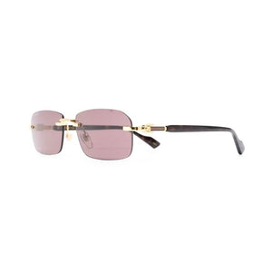 Gucci Rimless Rectangular Sunglasses with Pink Tinted Lenses