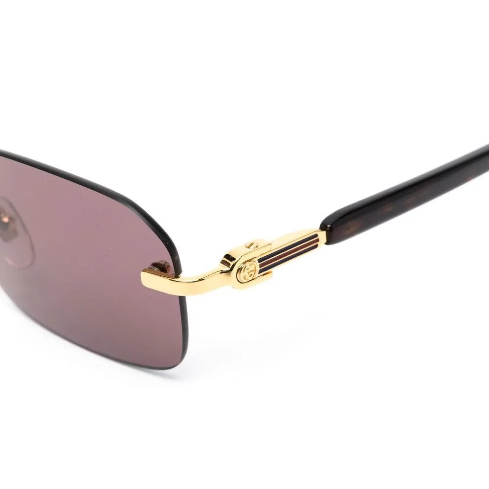 Gucci Rimless Rectangular Sunglasses with Pink Tinted Lenses 2