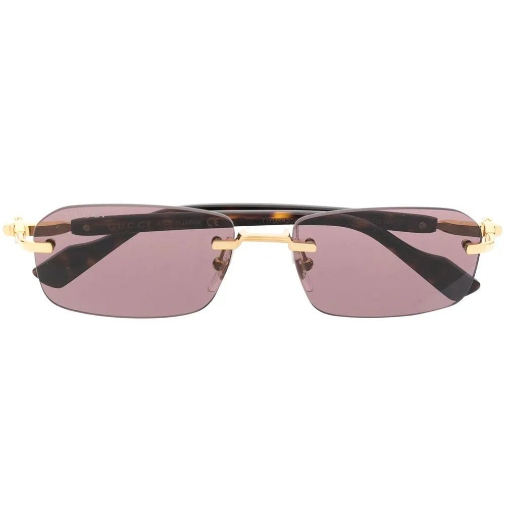 Gucci Rimless Rectangular Sunglasses with Pink Tinted Lenses 3