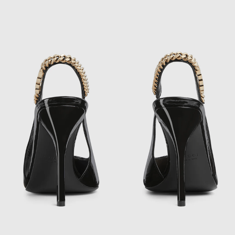 Gucci Signoria Slingback Pump In Black Leathe 3