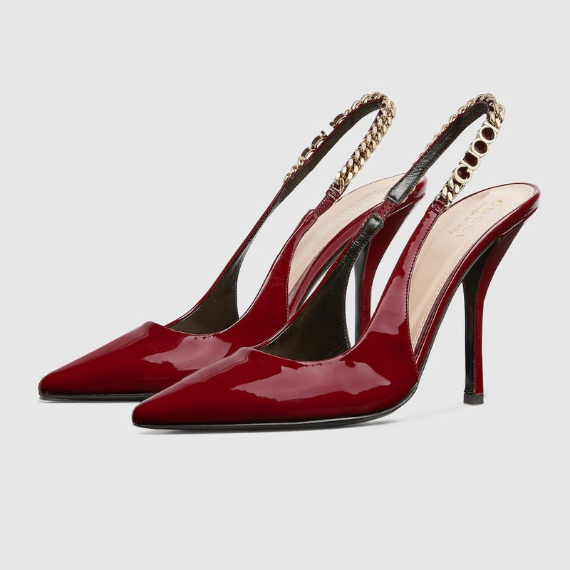 Gucci Signoria Slingback Pump In Red Leathe 6
