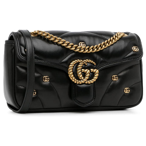 Gucci Small GG Marmont 2.0 Shoulder Black Bag - BEAUTY BAR