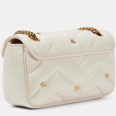 Gucci Small GG Marmont 2.0 Shoulder White Bag - BEAUTY BAR