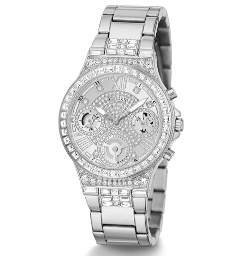 Guess Ladies Silver Tone Multi-Function Watch - BEAUTY BAR