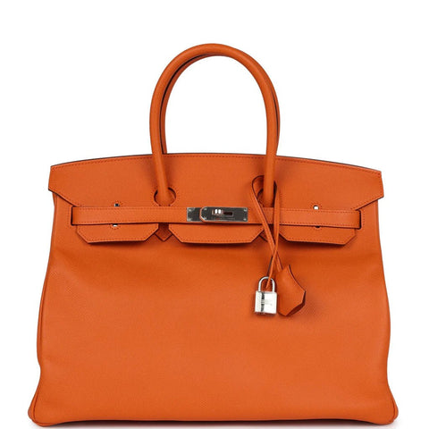 Hermès Birkin 35 cm Handbag in Orange Togo Leather - BEAUTY BAR