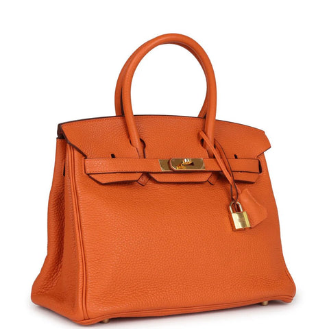 Hermès Birkin 35 cm Handbag in Orange Togo Leather - BEAUTY BAR