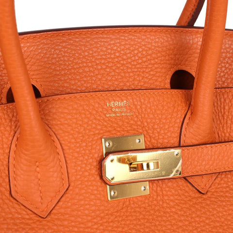 Hermès Birkin 35 cm Handbag in Orange Togo Leather - BEAUTY BAR