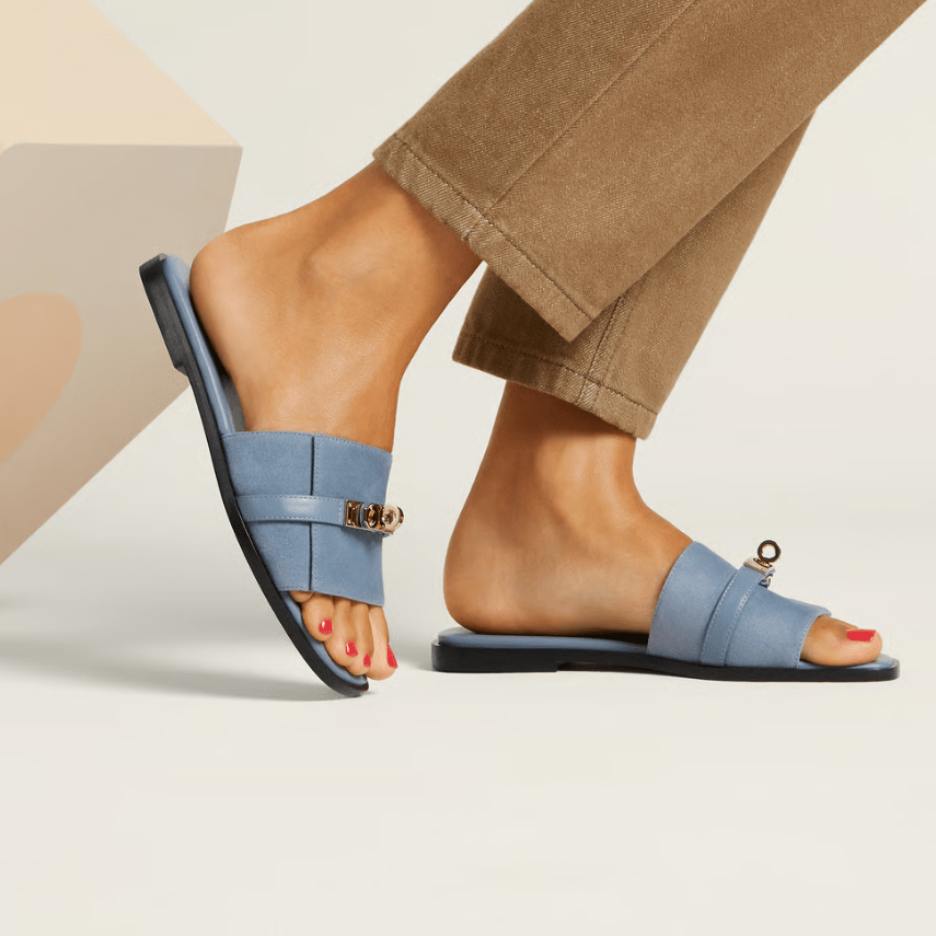 Hermès Bleu Grignon Giulia Sandal 2