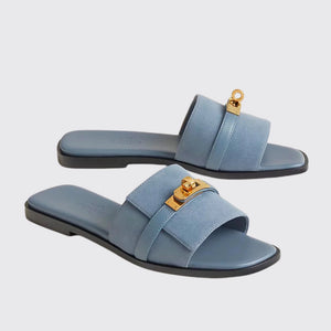 Hermès Bleu Grignon Giulia Sandal