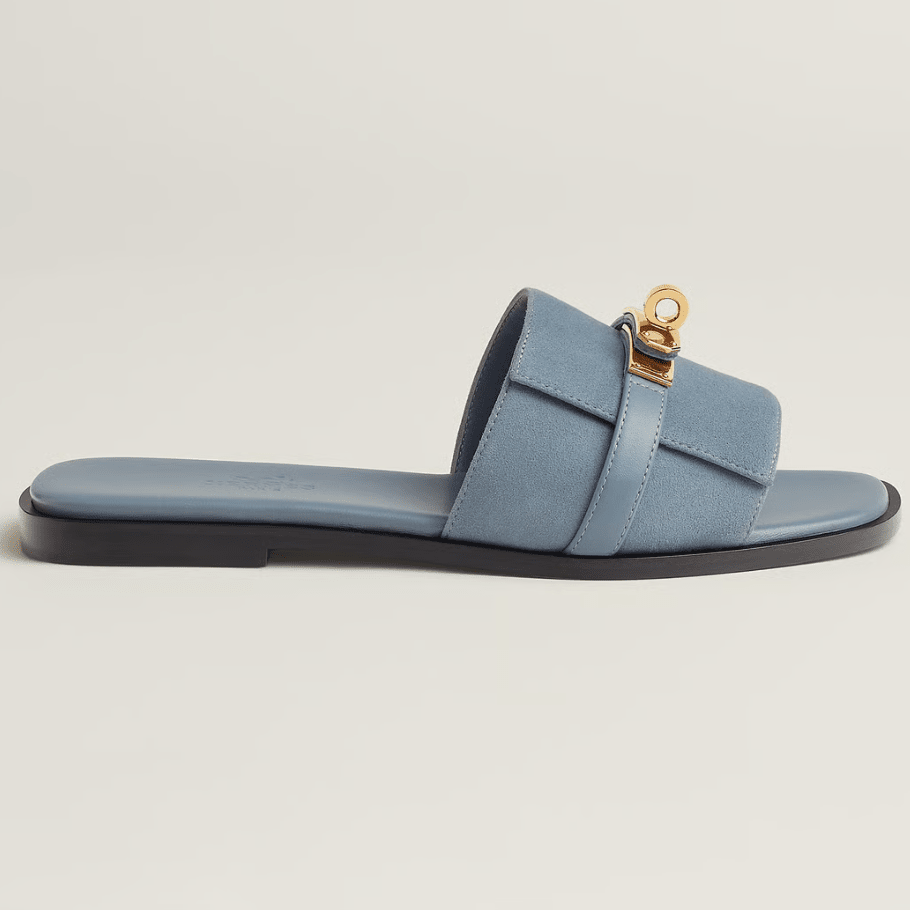 Hermès Bleu Grignon Giulia Sandal 5