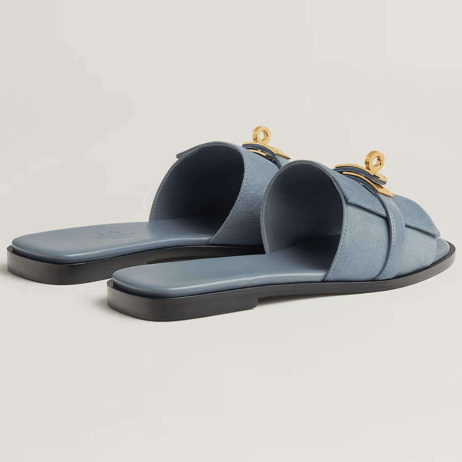 Hermès Bleu Grignon Giulia Sandal 3
