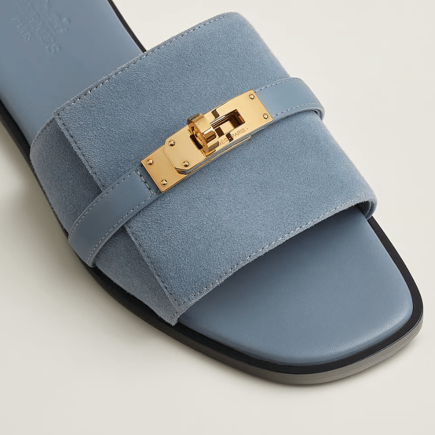 Hermès Bleu Grignon Giulia Sandal 4