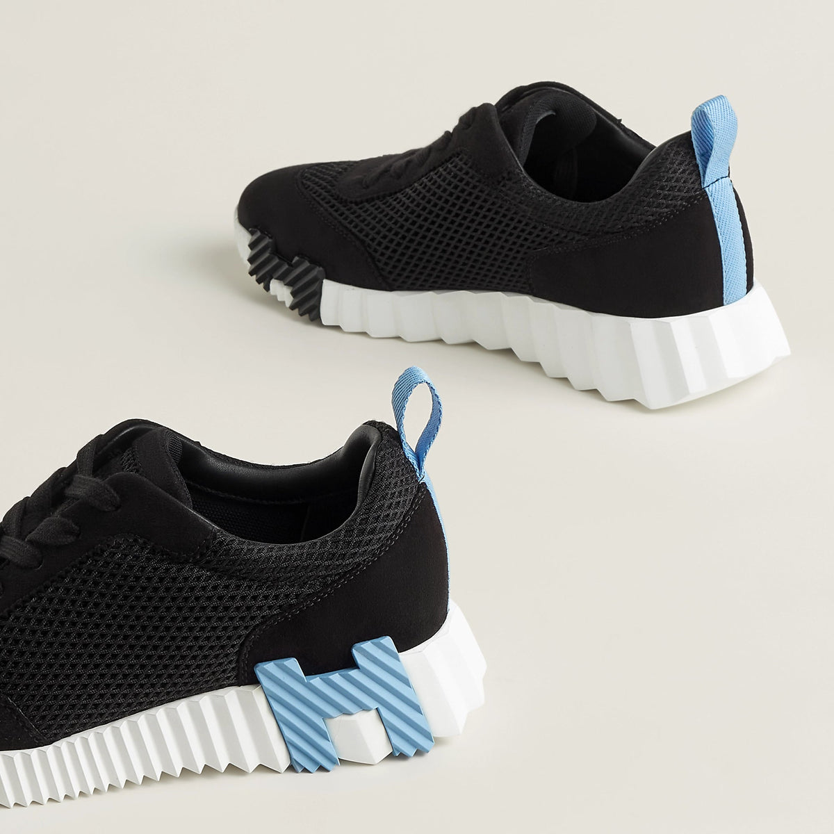 Hermès Bouncing Sneaker All Black With Blue H 4
