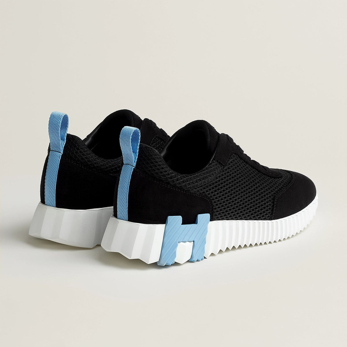 Hermès Bouncing Sneaker All Black With Blue H 3
