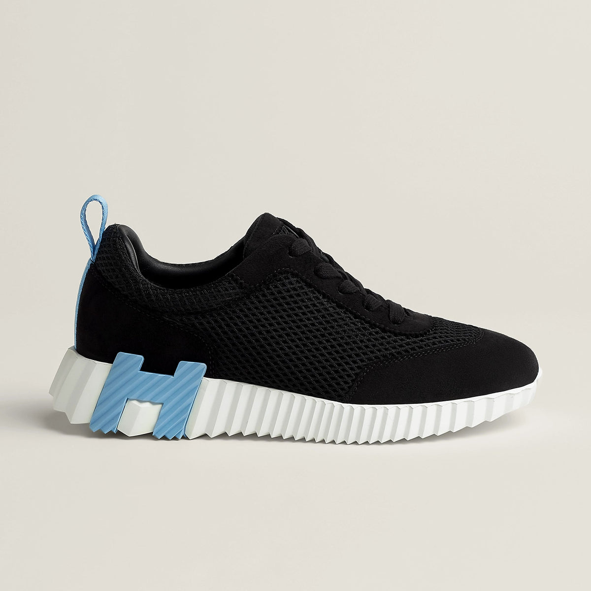 Hermès Bouncing Sneaker All Black With Blue H 1
