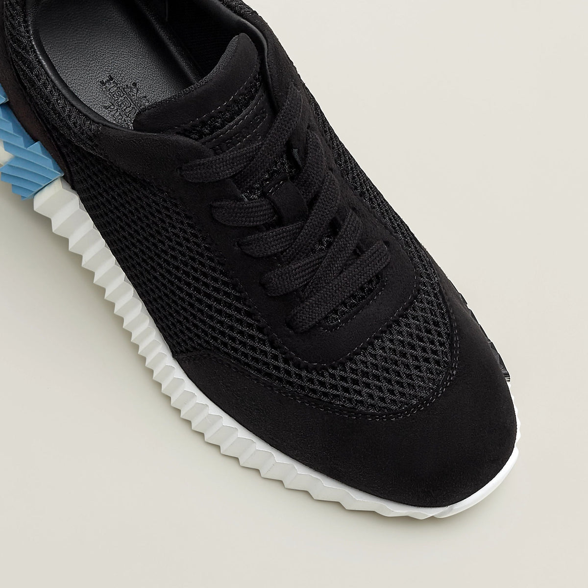 Hermès Bouncing Sneaker All Black With Blue H 5