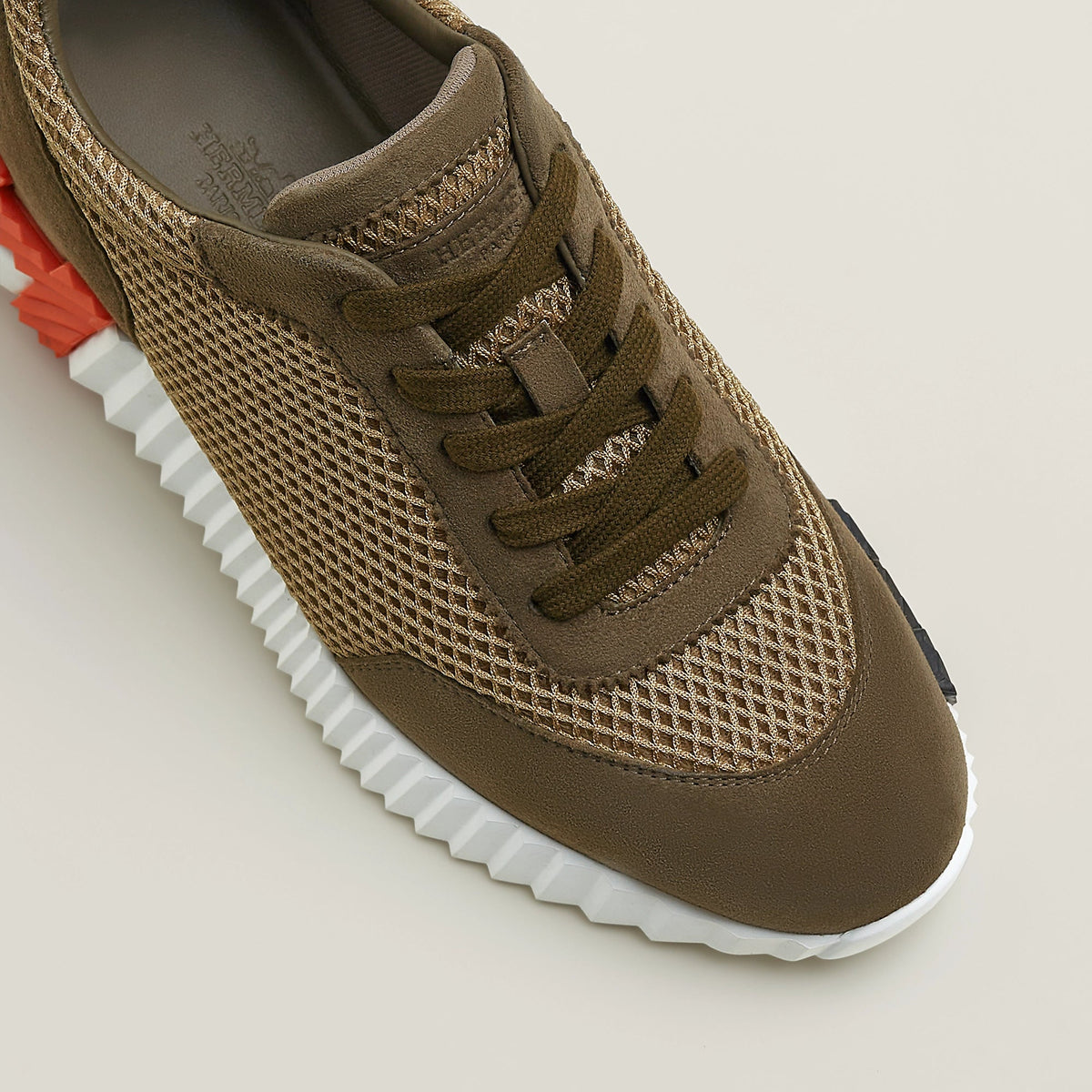 Hermès Bouncing Sneaker – All-Brown With Orange “H" 5