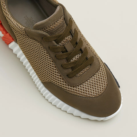 Hermès Bouncing Sneaker – All - Brown With Orange “H" - BEAUTY BAR