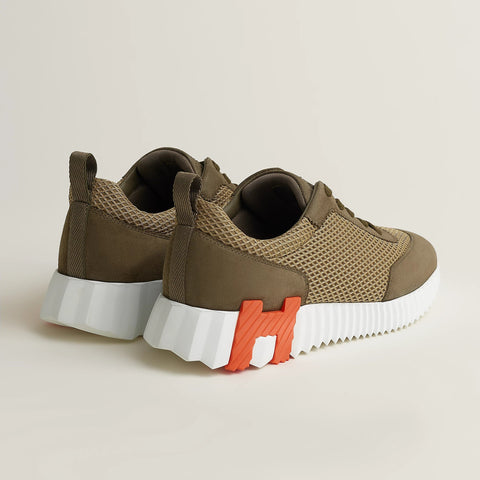 Hermès Bouncing Sneaker – All - Brown With Orange “H" - BEAUTY BAR